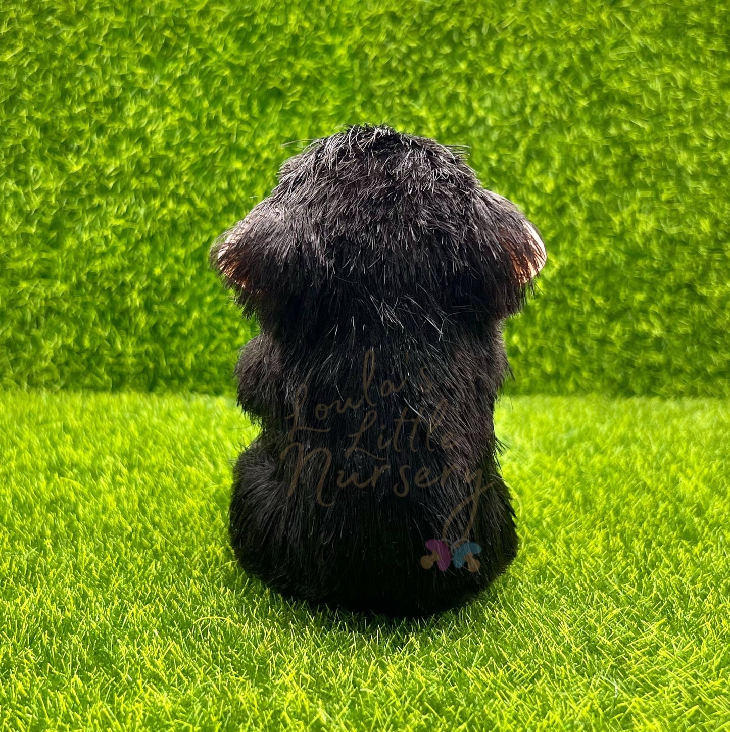 Sitting Black Velvet Piglet Holding Milk Bottle (due to be born in up to 6 weeks+)