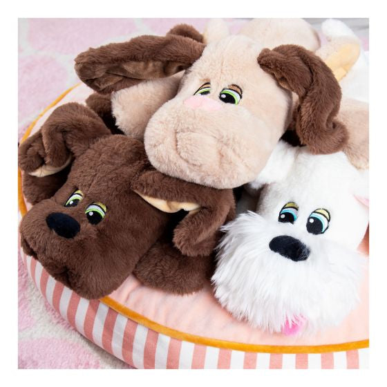 Pound Puppies White Fur Weighted Snuggles Plush