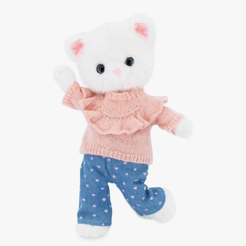 Lucky Kitty Sophie Denim Hearts - Orange Toys