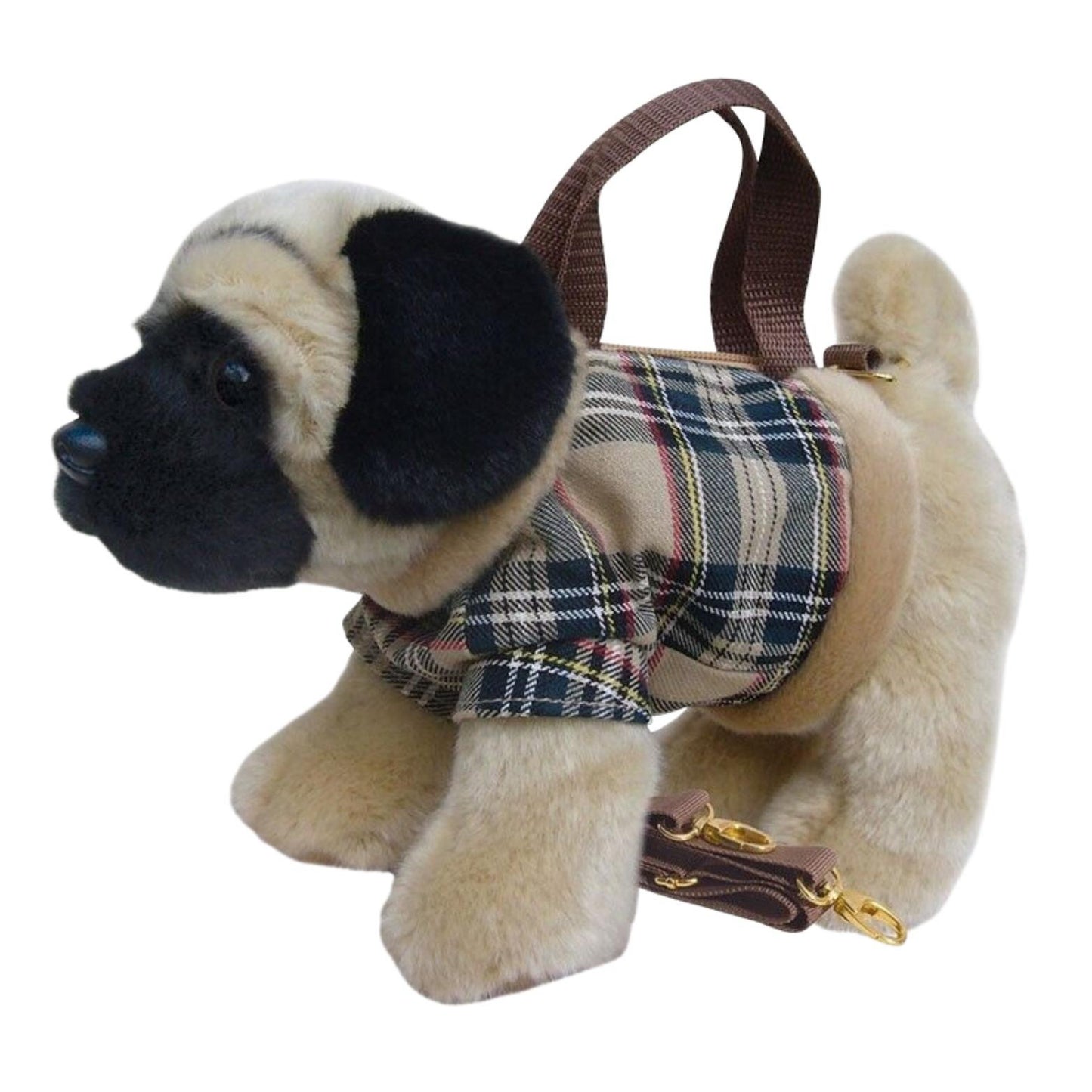 Faithful Friends Pug Plush Bag