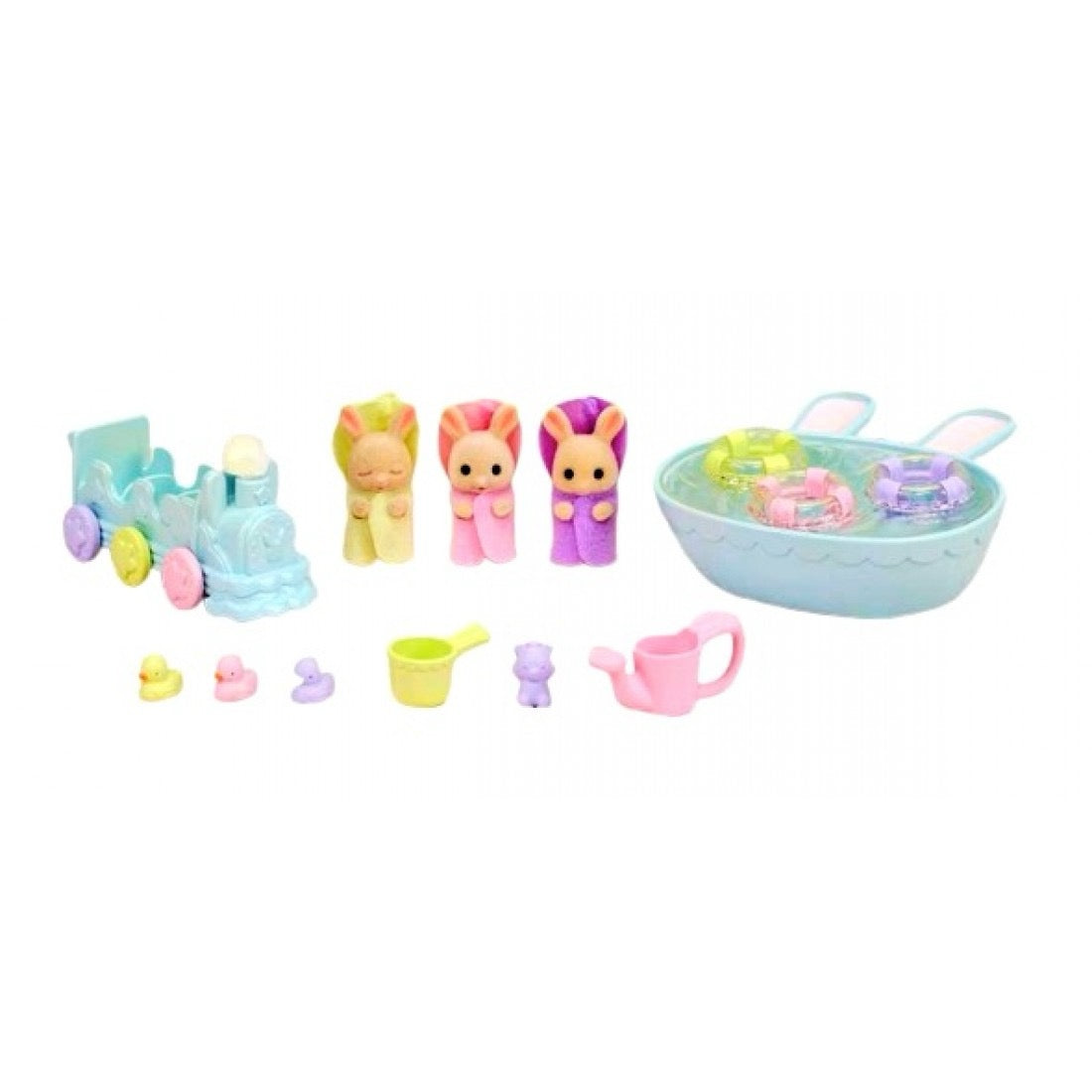 Sylvanian Families Milk Rabbit Triplets Bathtime Set