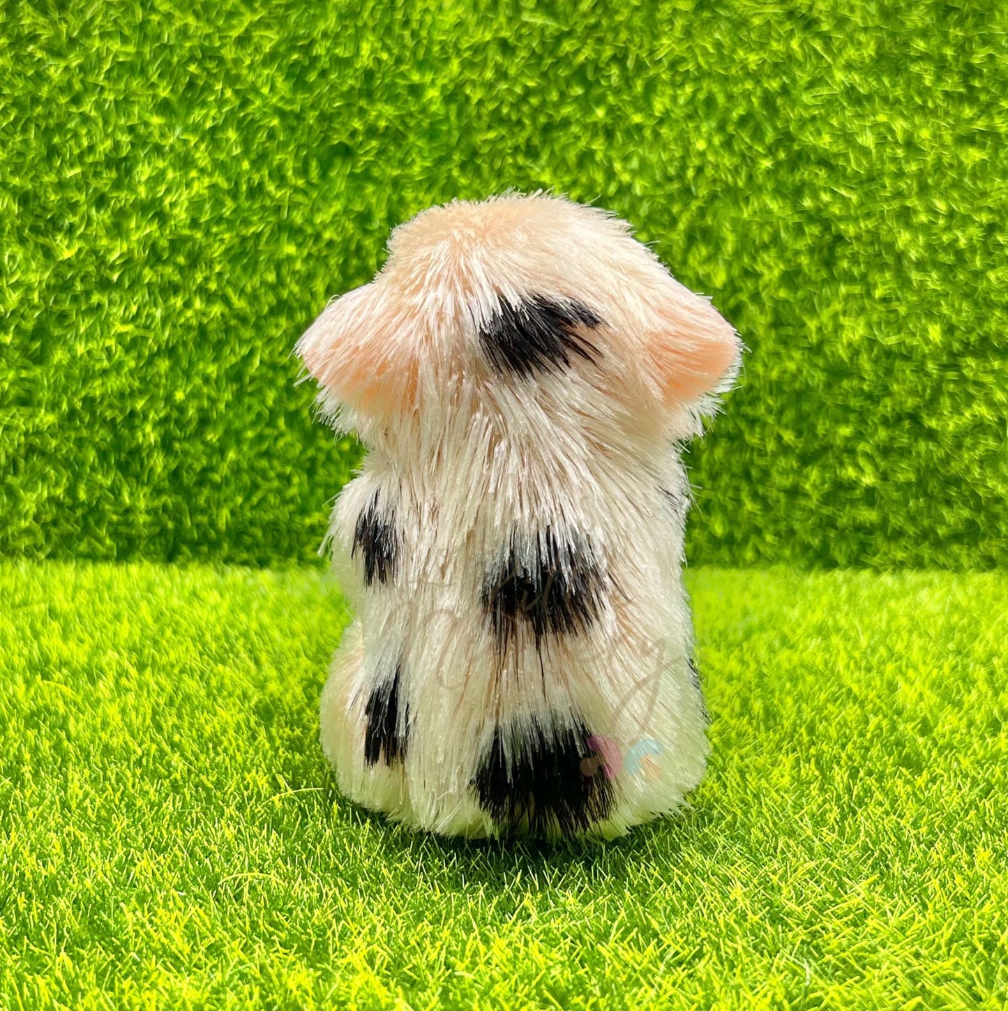 Sitting Polka Dot Piglet Holding Milk Bottle