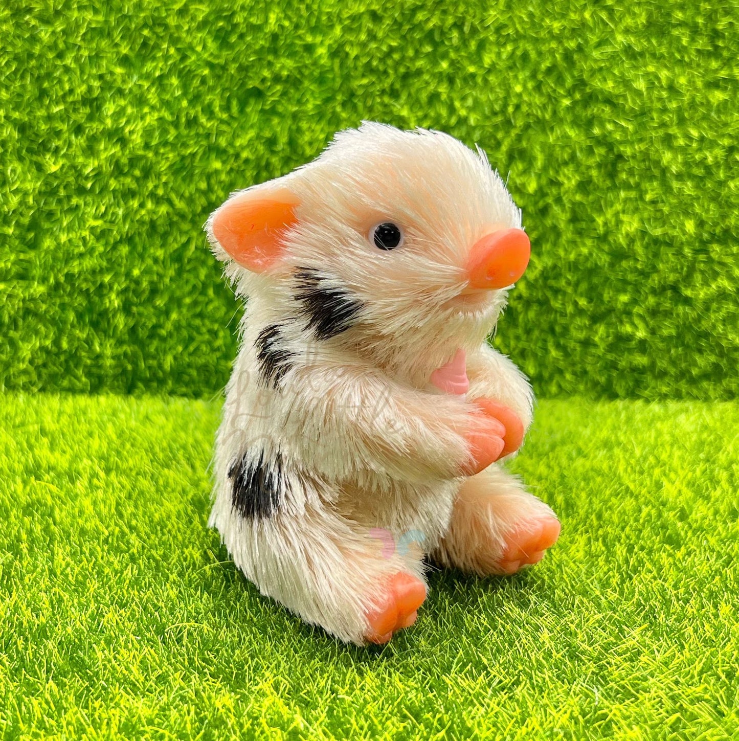 Sitting Polka Dot Piglet Holding Milk Bottle