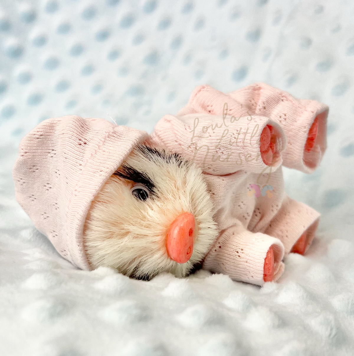 Loula The Gloucestershire Old Spot Piglet - Miniature Reborn Silicone Piglets