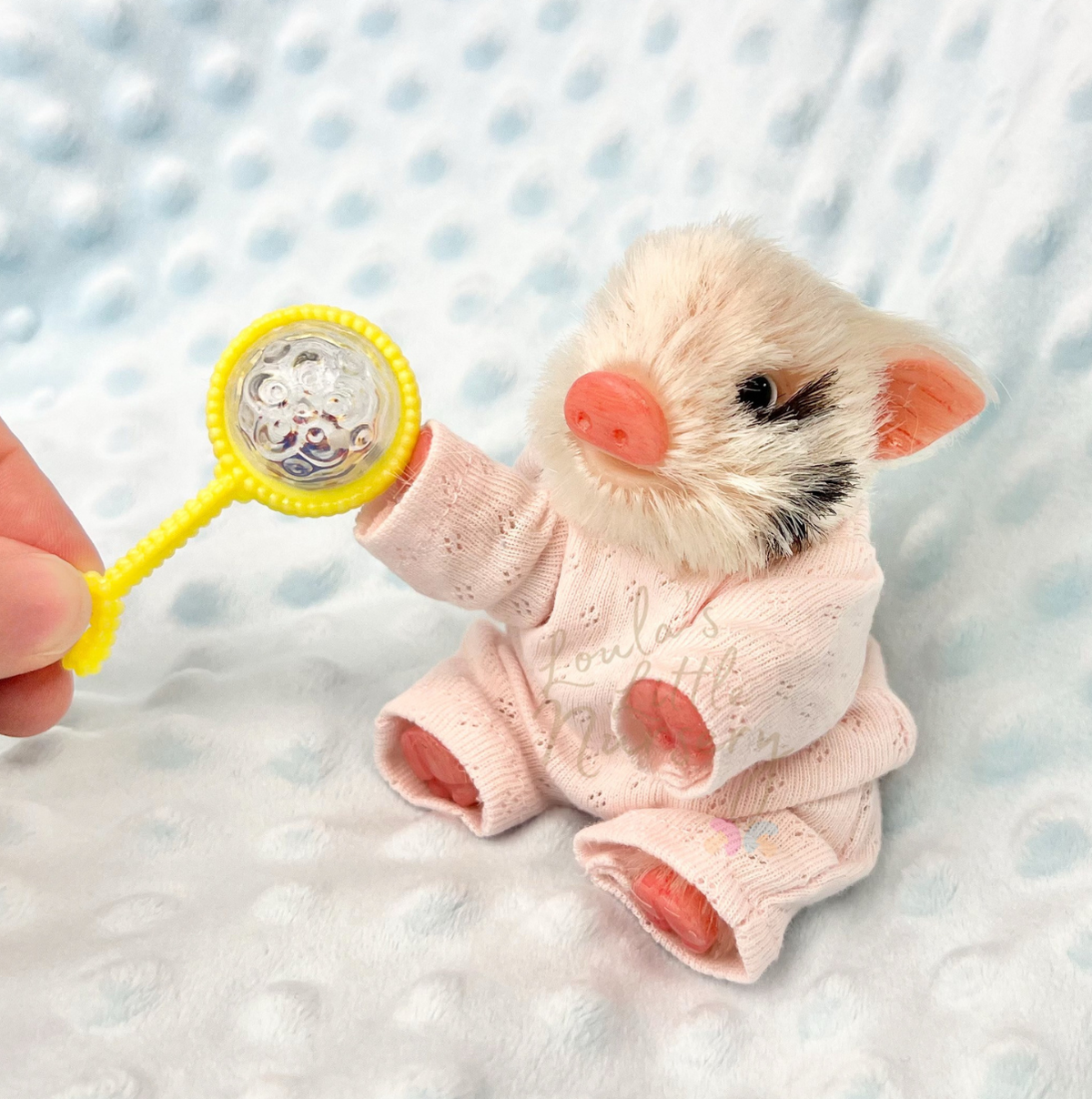 Loula The Gloucestershire Old Spot Piglet - Miniature Reborn Silicone Piglets