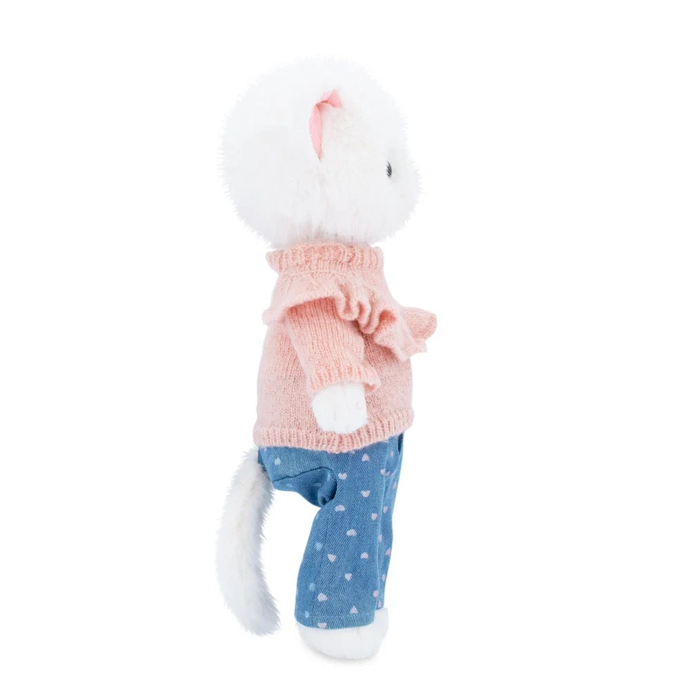 Lucky Kitty Sophie Denim Hearts - Orange Toys