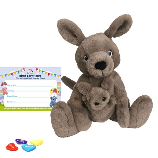 Kit & Kai Mummy & Baby Kangaroo - Stuff & Fluff Plush