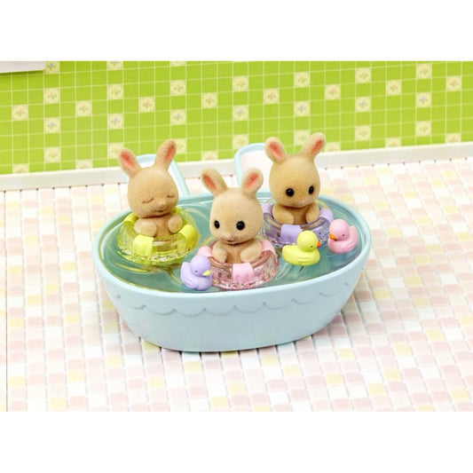 Sylvanian Families Milk Rabbit Triplets Bathtime Set