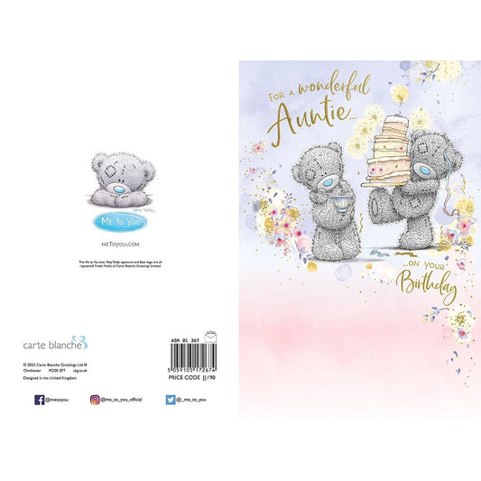 Me To You Auntie Birthday Card - Loula’s Little Nursery