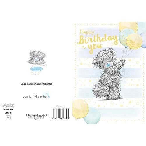 Me To You Blue Birthday Card - Loula’s Little Nursery