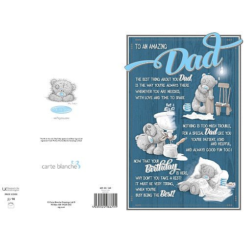 Me To You Dad Birthday Card - Loula’s Little Nursery