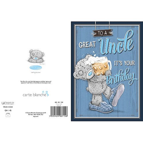 Me To You Uncle Birthday Card - Loula’s Little Nursery