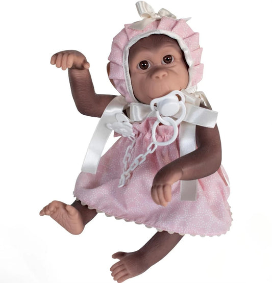 Reborn Monkey Pink Daisy Dress - Loula’s Little Nursery