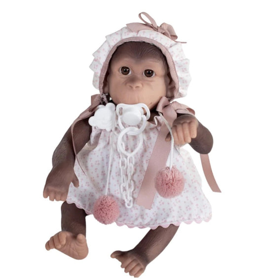 Reborn Monkey Pink Pompom Dress - Loula’s Little Nursery