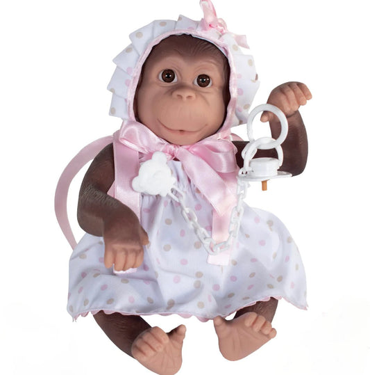 Reborn Monkey Pink Spotty Dress - Loula’s Little Nursery